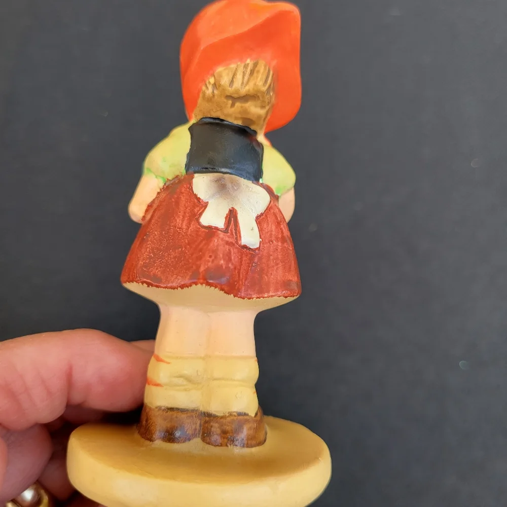 Vintage Girl with Book Figurine ~ Made in Sri Lanka ~ 1960s(?) ~ Charming!
